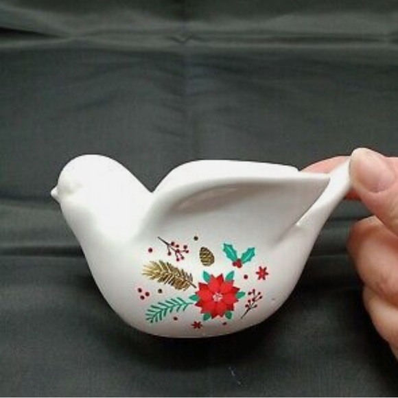 🎅 YC Poinsettia Dove Tea Light Holder NEW - Picture 3 of 3